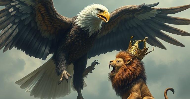 an eagle & lion made by deepai and dfl1955