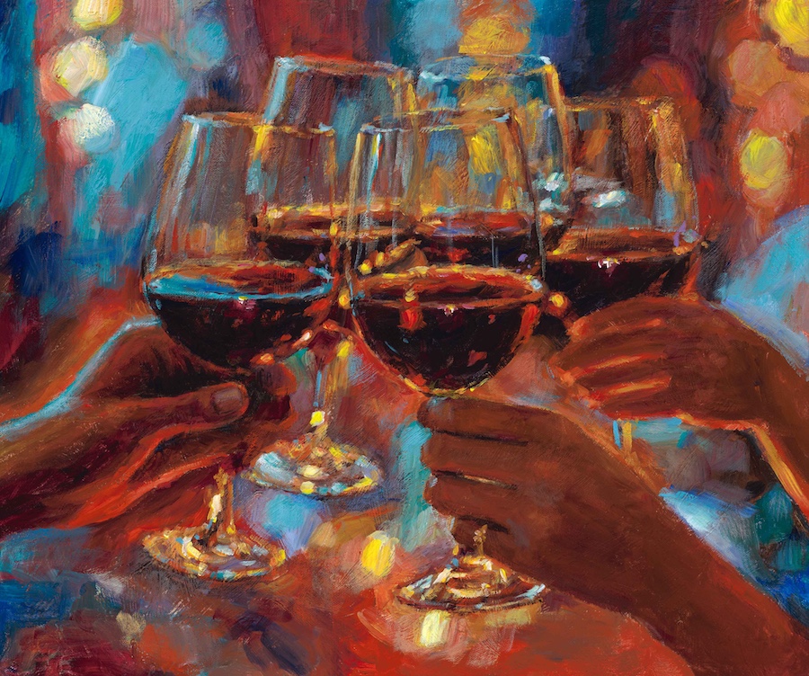 red wine glasses