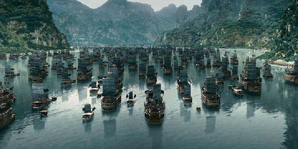 a picture of a chinese naval battle or fleet