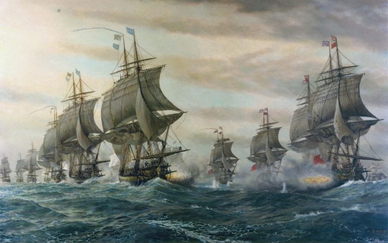 a naval battle, 1751 - 1812, sail & shot