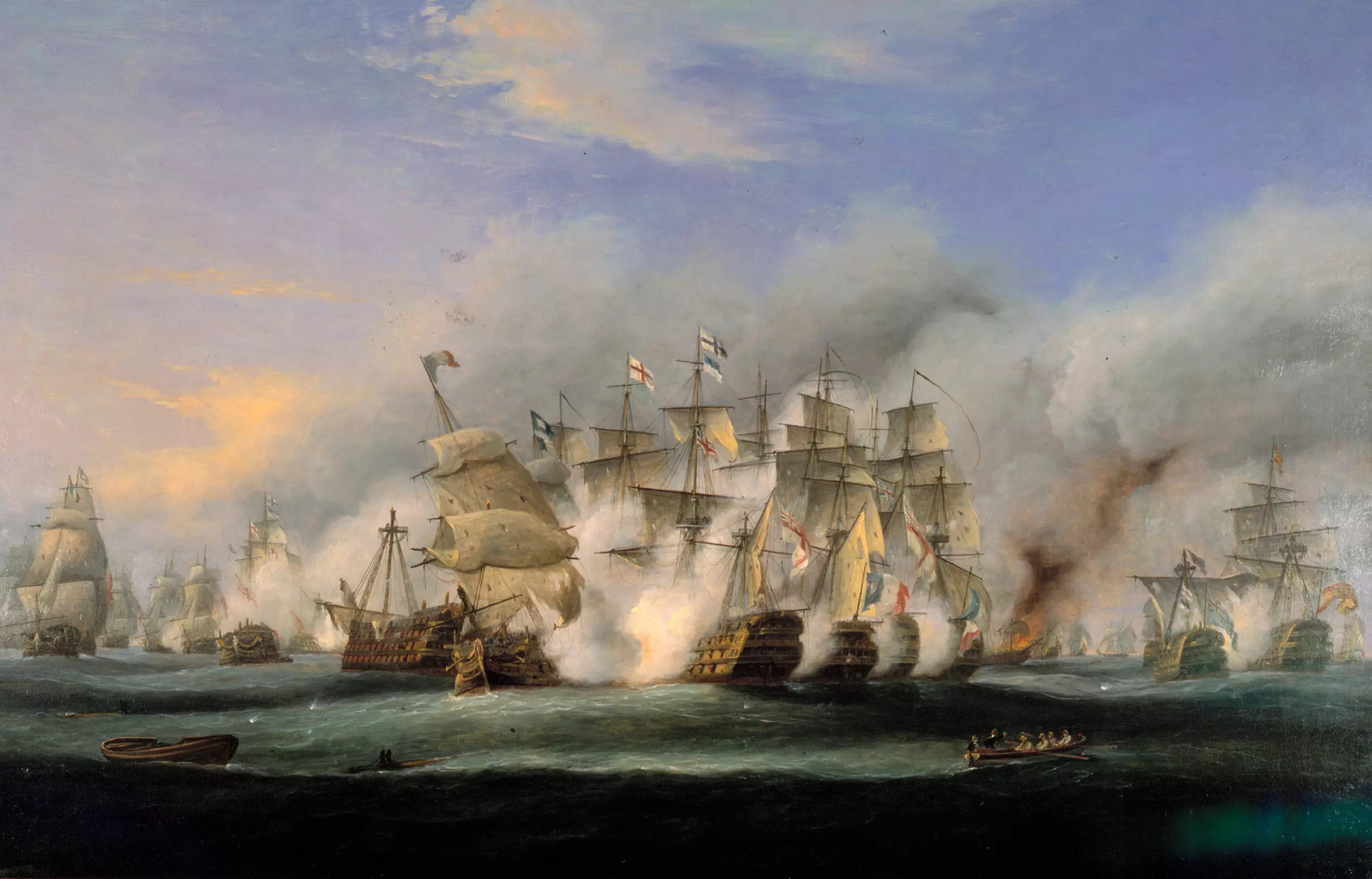 a naval battle, 1751 - 1812, sail & shot, in this case Trafalgar