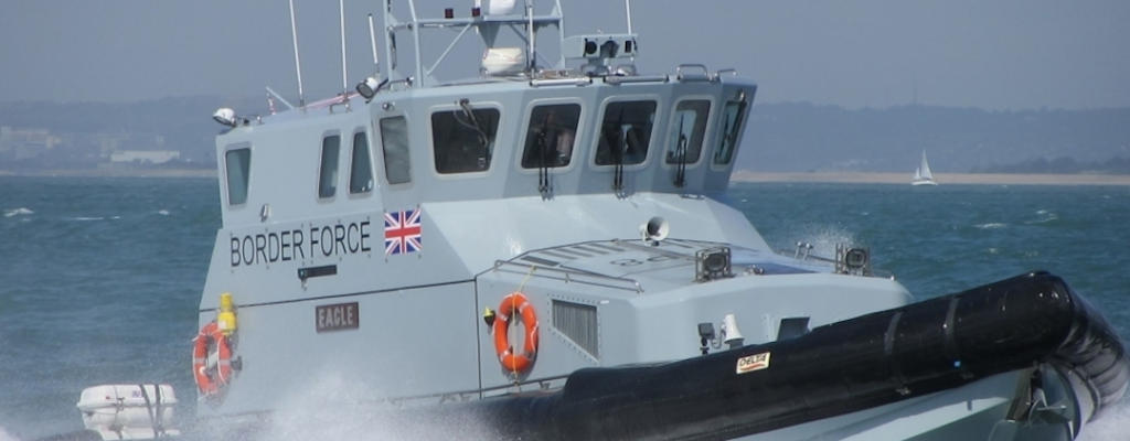 a border force patrol boat at sea