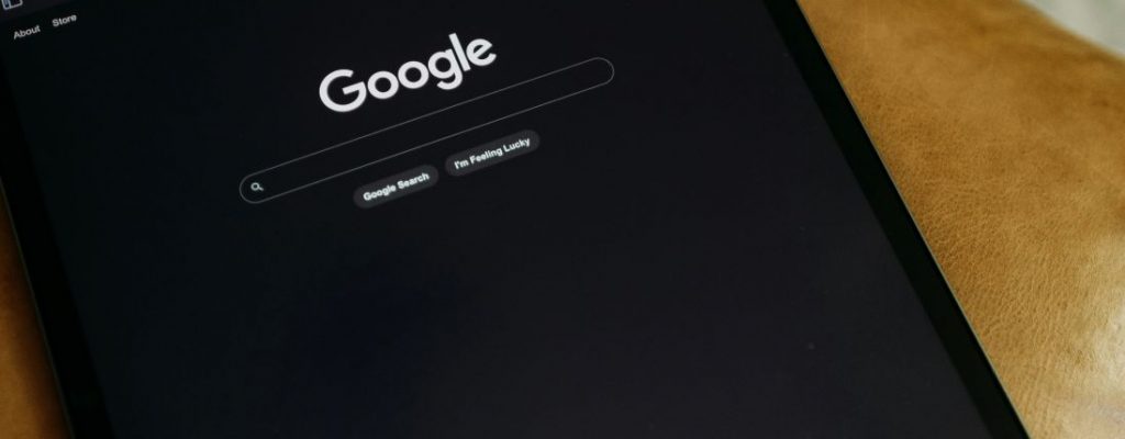 a phone with a google search page