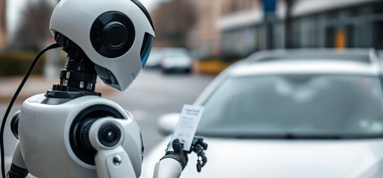 a robot issuing a parking ticket, generated by deepai.org
