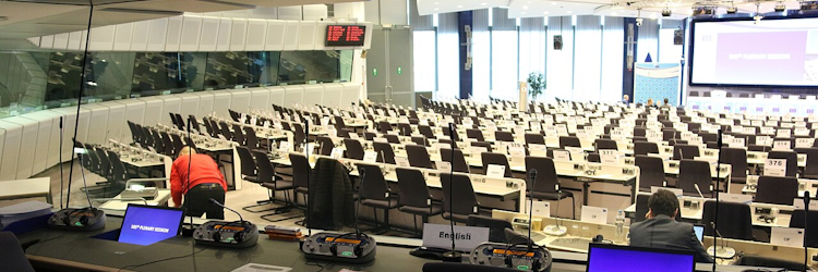 one of the conference rooms in the charlamagne bldg in Brussels