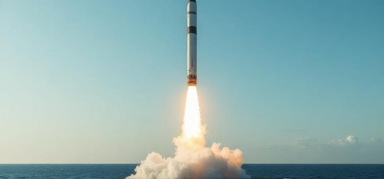 a missile being launched from underwater by AI